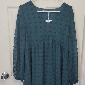 Green Textured Dress